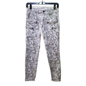 Victoria's Secret VS Cargo Crop Camo Jeans Women's Size 0 Tan Zippers